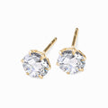 The Crown Six-Prong Round Diamond stud earrings