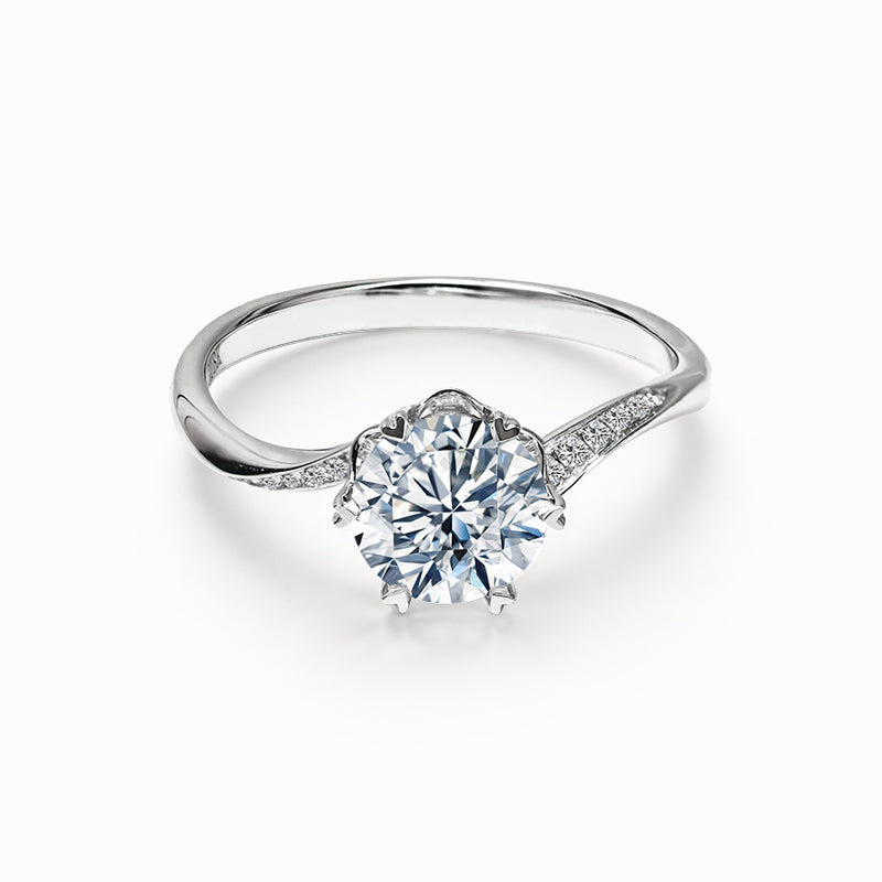 Heart's Embrace Twisted Band Round Lab-Grown Diamond Engagement Ring