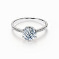 Hidden Heart Six-Prong Round Lab-Grown Diamond Engagement Ring