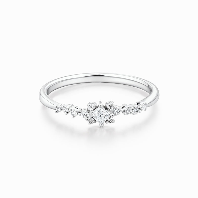 Starlit Bloom Princess Cut Women's Wedding Ring — Ready to Ship