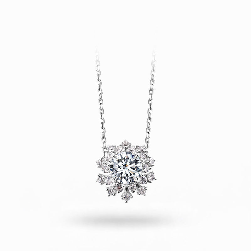 Frost Blossom Round Diamond Necklace