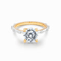 Romantic Rose Round Modified Diamond Engagement Ring