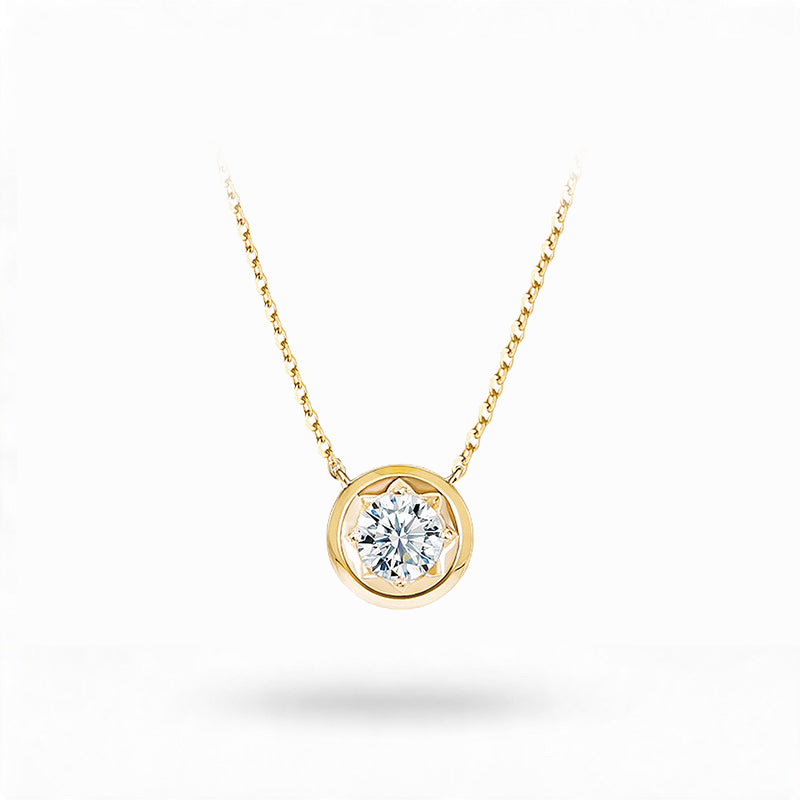 North Star Round Diamond Necklace