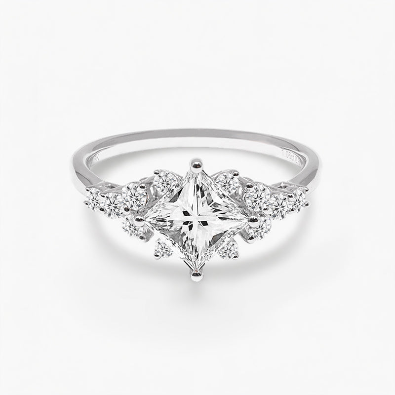 Starlit Bloom Princess Cut Lab-Grown Diamond Engagement Ring
