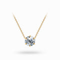 Floating Essence Six-Prong Round Diamond Necklace