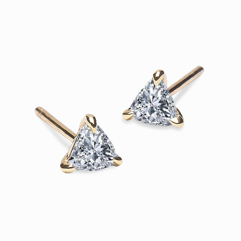 The Trinity Triangle Cut Diamond stud earrings