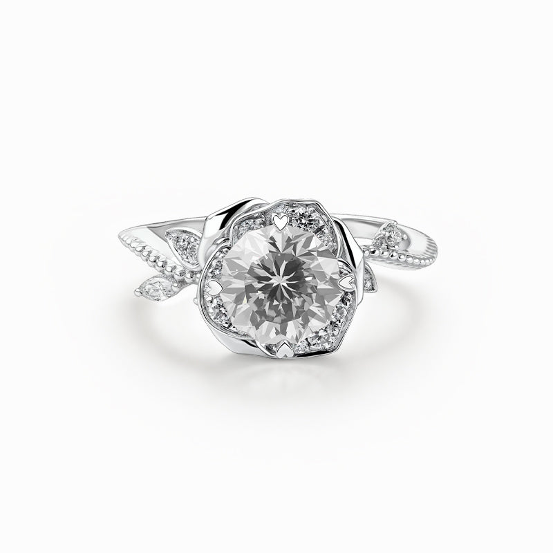 Rose Marguerite Round Modified Lab-Grown Diamond Engagement Ring