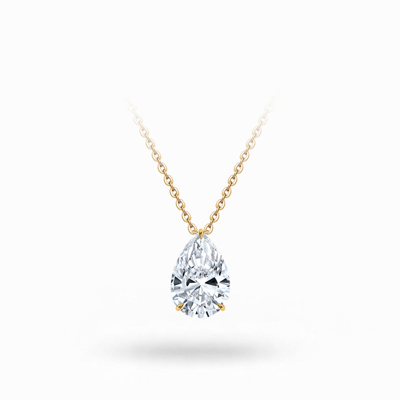 Dewdrop Aura Pear-Shaped Diamond Pendant Necklace