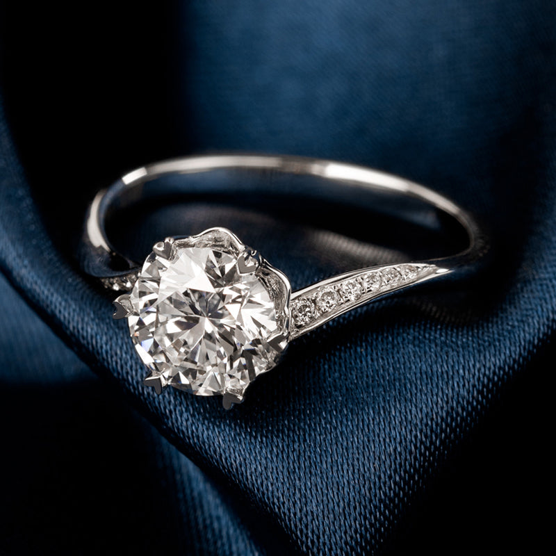 Heart's Embrace Twisted Band Round Lab-Grown Diamond Engagement Ring