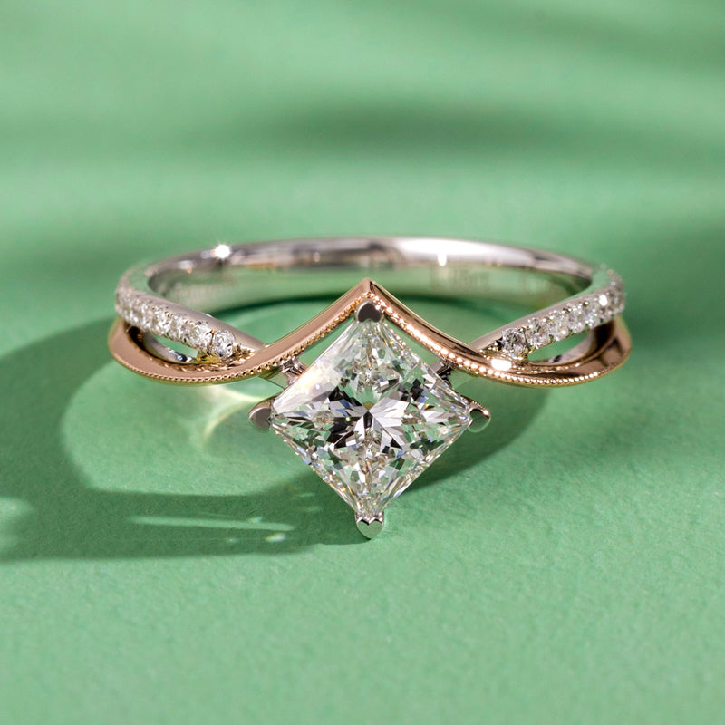 Destined Together Princess Cut Lab-Grown Diamond Engagement Ring