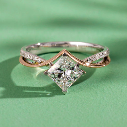Destined Together Princess Cut Lab-Grown Diamond Engagement Ring