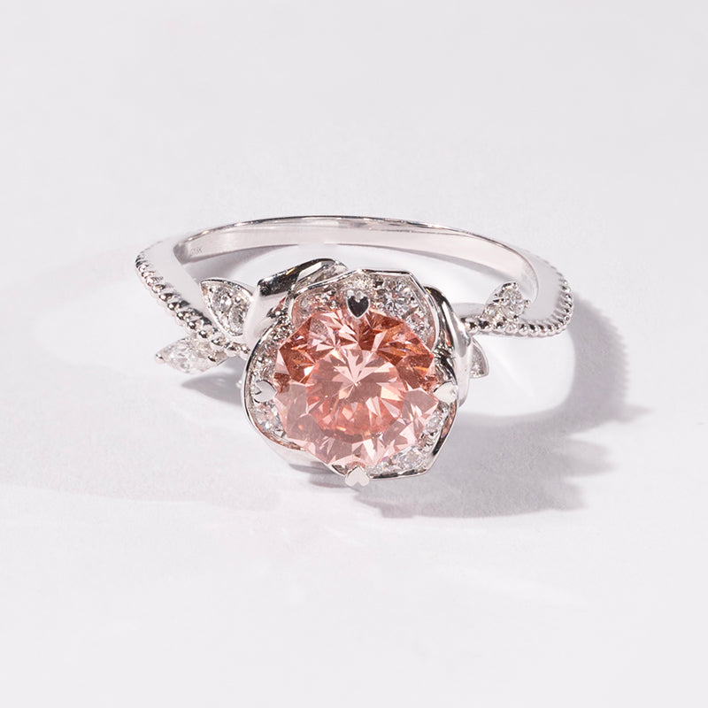 Rose Marguerite Round Modified Lab-Grown Diamond Engagement Ring