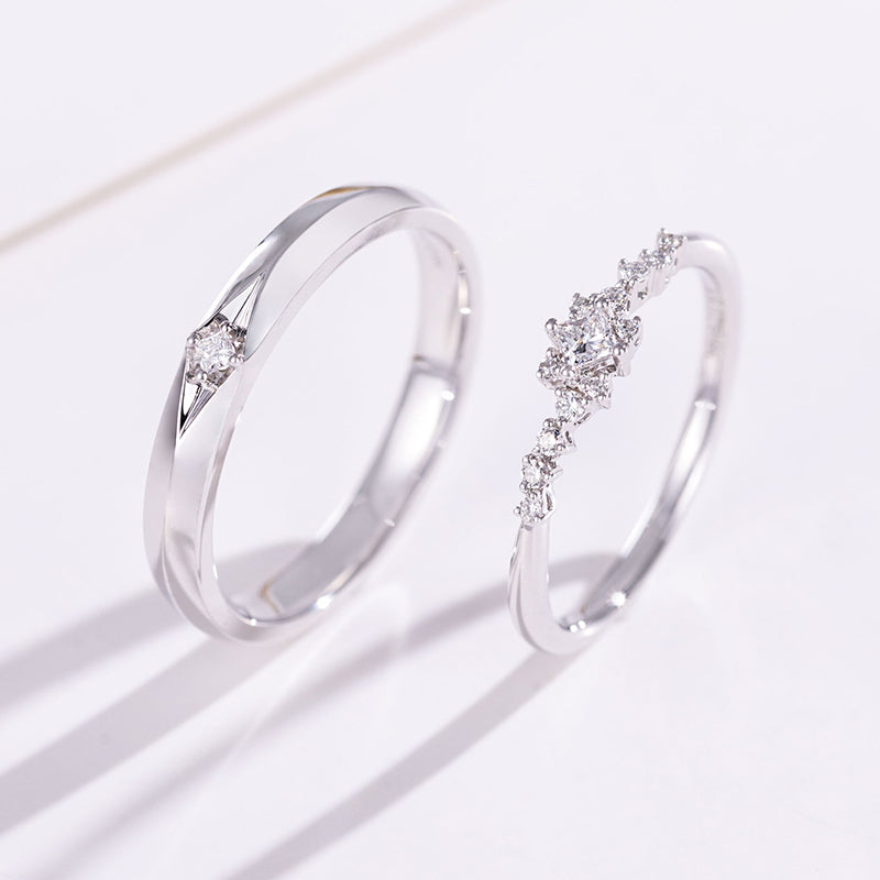 Starlit Bloom Princess Cut Women's Wedding Ring — Ready to Ship