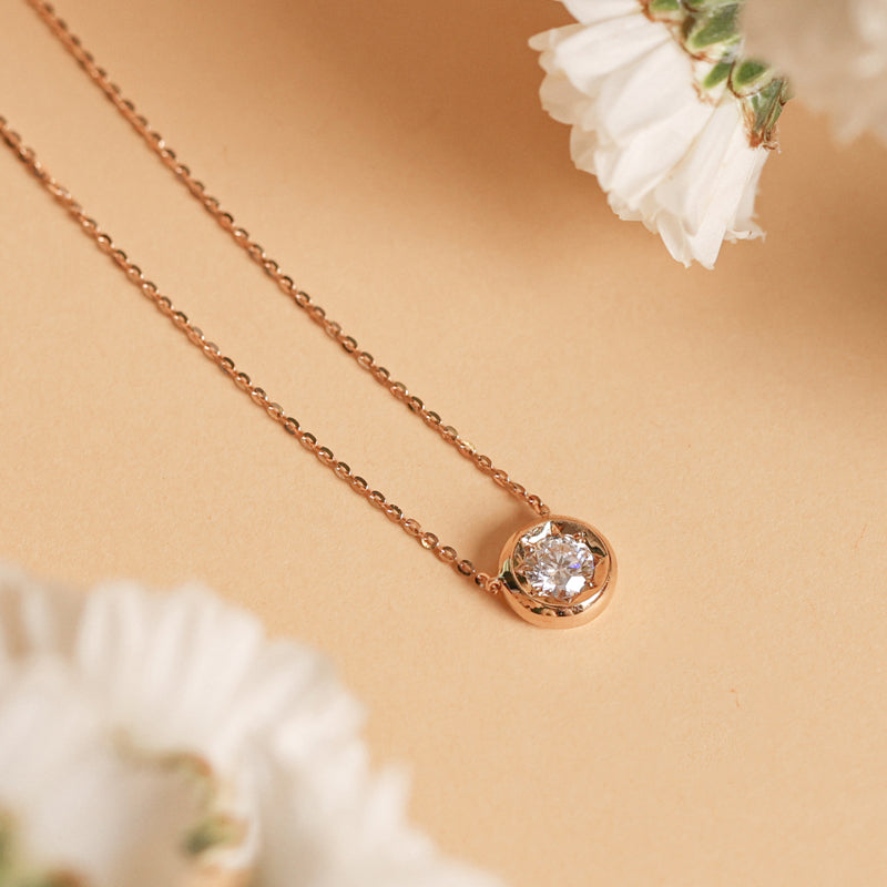 North Star Round Diamond Necklace