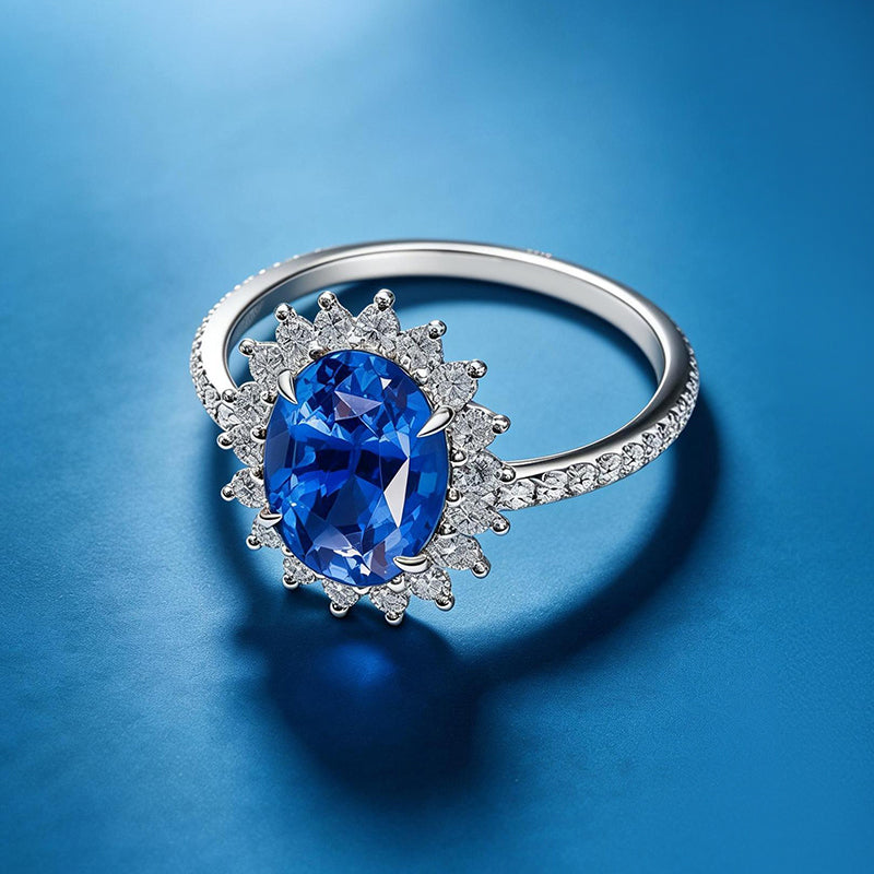 Azure Crown 2ct Oval Sapphire Diamond Ring
