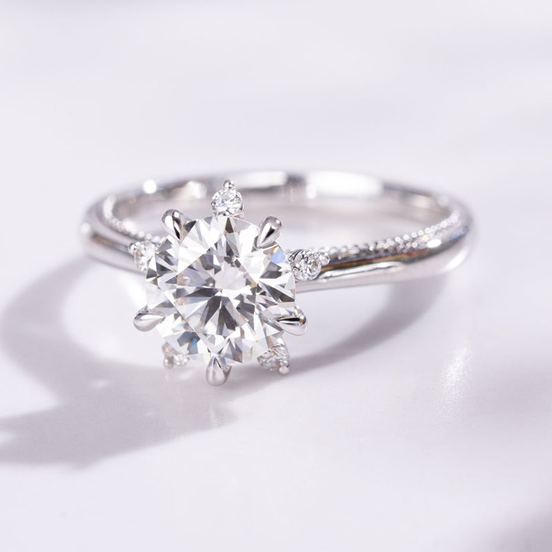 Stellar Signature Round Lab-Grown Diamond Engagement Ring