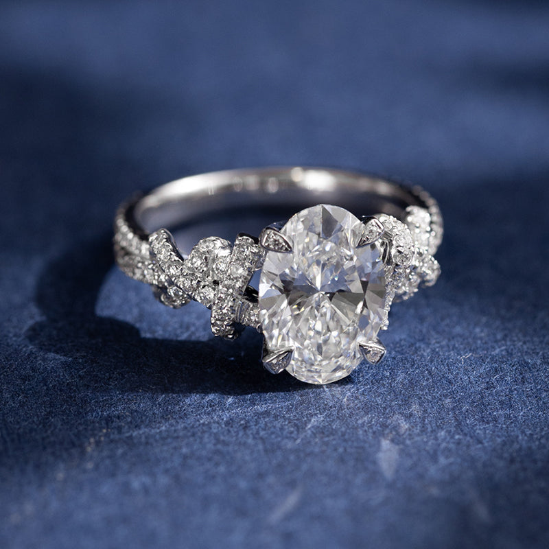 Moonset, Sunrise Oval Diamond Engagement Ring