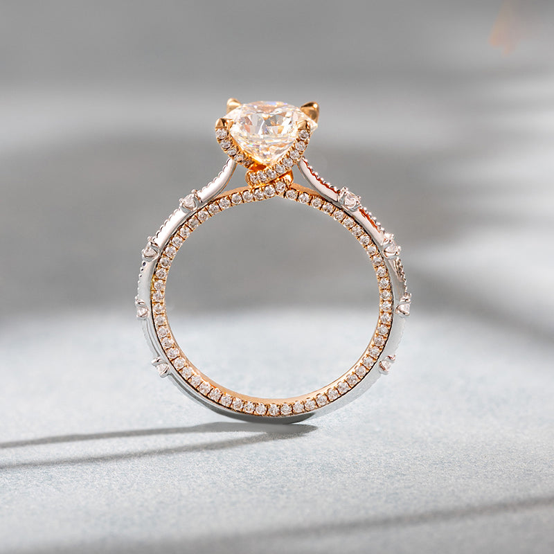 Romantic Rose Round Modified Diamond Engagement Ring