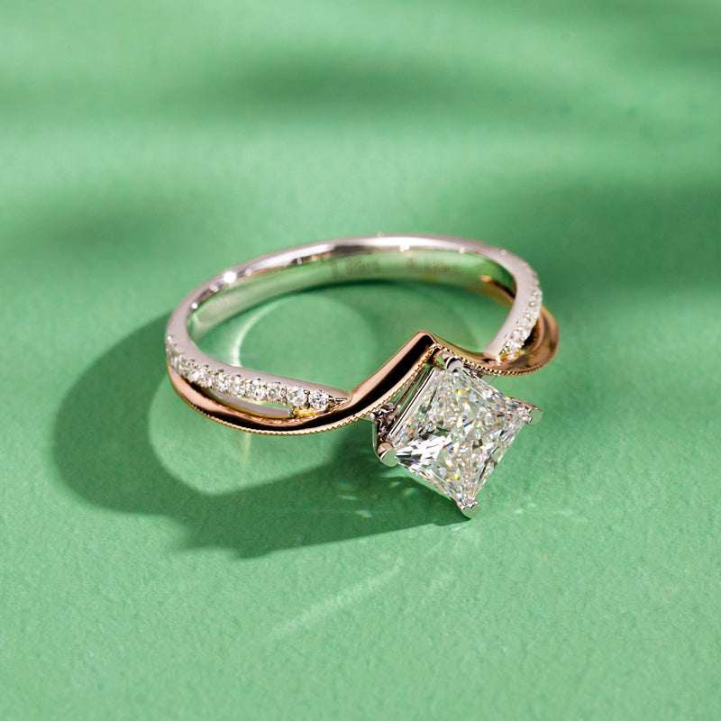 Destined Together Princess Cut Lab-Grown Diamond Engagement Ring