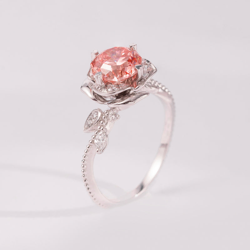 Rose Marguerite Round Modified Lab-Grown Diamond Engagement Ring