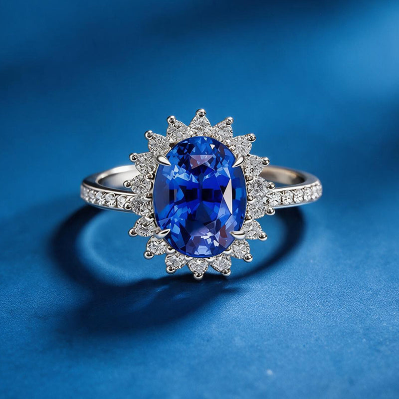 Azure Crown 2ct Oval Sapphire Diamond Ring