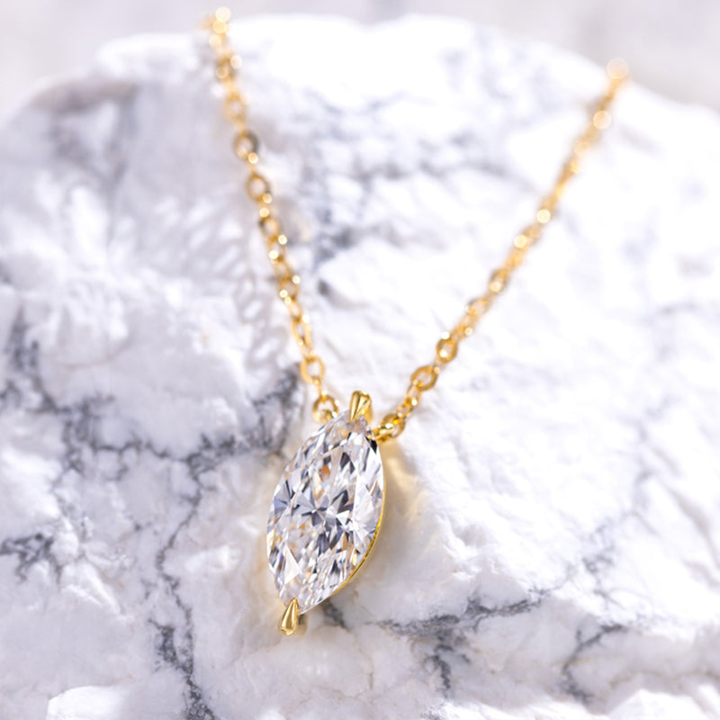 The Line Marquise Diamond Pendant Necklace