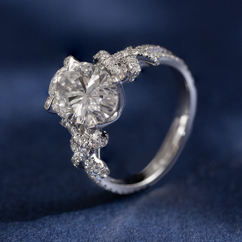 Moonset, Sunrise Oval Diamond Engagement Ring
