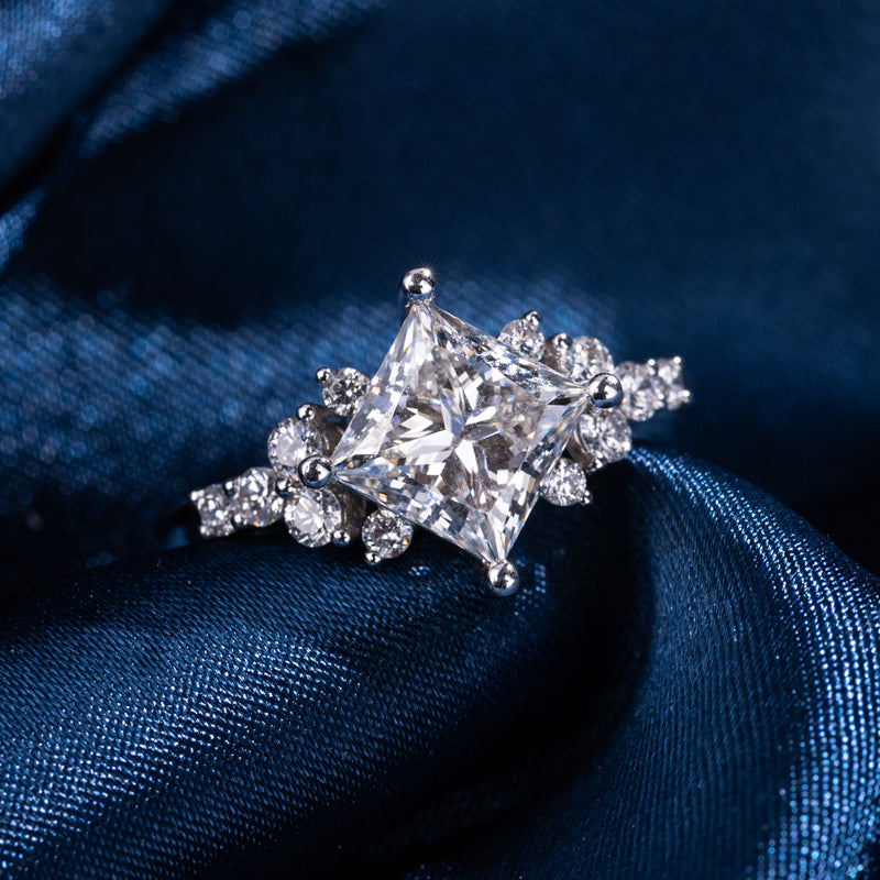 Starlit Bloom Princess Cut Lab-Grown Diamond Engagement Ring