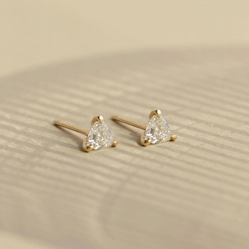 The Trinity Triangle Cut Diamond stud earrings