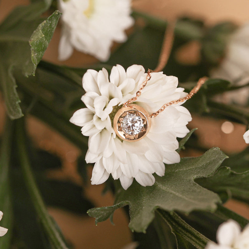 North Star Round Diamond Necklace