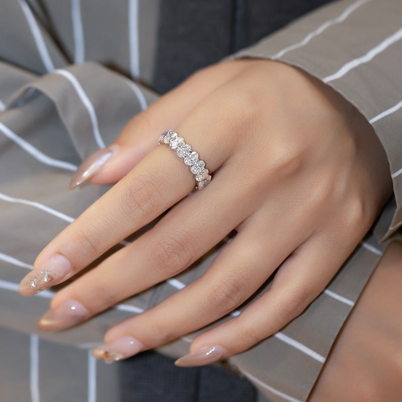 Wholehearted Oval Lab-Grown Diamond Eternity Wedding Ring