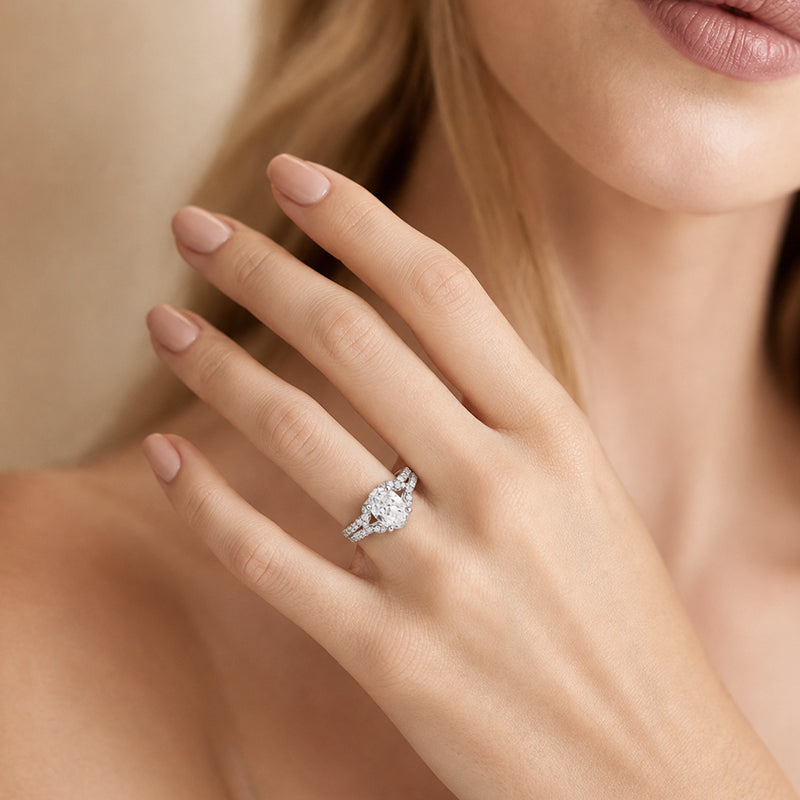 Beloved Dawn Oval Diamond Engagement Ring