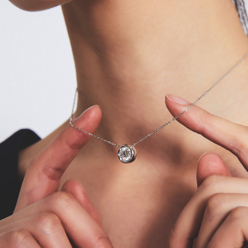 North Star Round Diamond Necklace