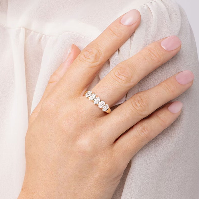 Five Stone Diamond Wedding Ring — Ready to Ship