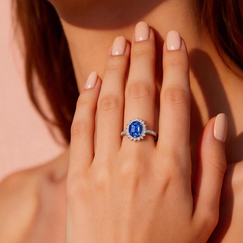 Azure Crown 2ct Oval Sapphire Diamond Ring