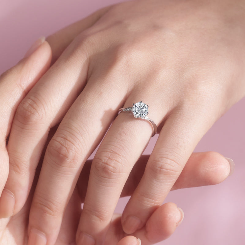Heart's Embrace Twisted Band Round Lab-Grown Diamond Engagement Ring