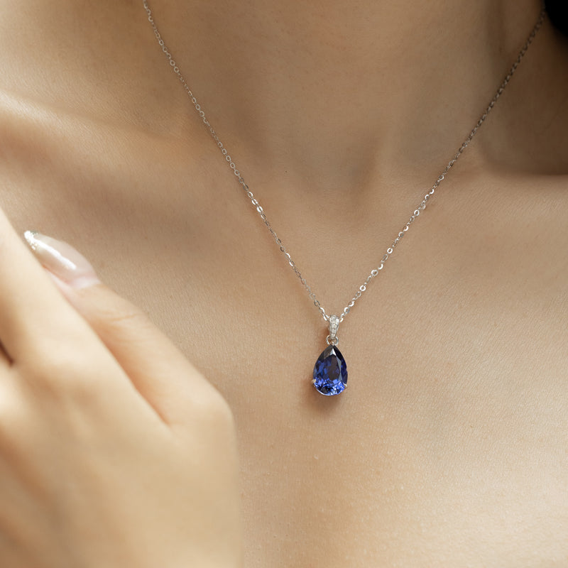 Starry Night 5.98 Ct. Sapphire & Diamond Drop Necklace