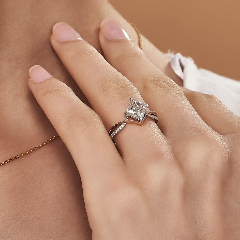 Destined Together Princess Cut Lab-Grown Diamond Engagement Ring