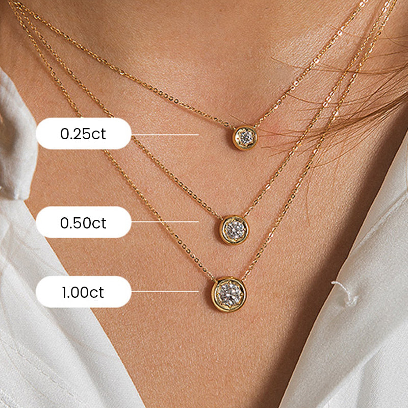 North Star Round Diamond Necklace