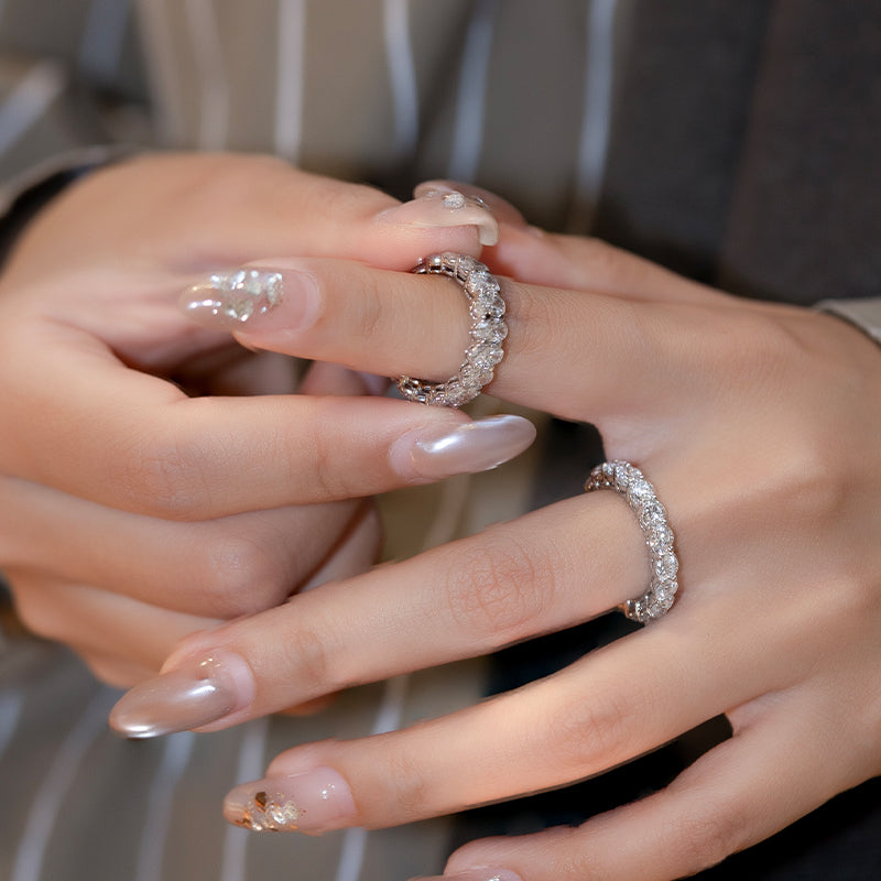 Wholehearted Oval Lab-Grown Diamond Eternity Wedding Ring