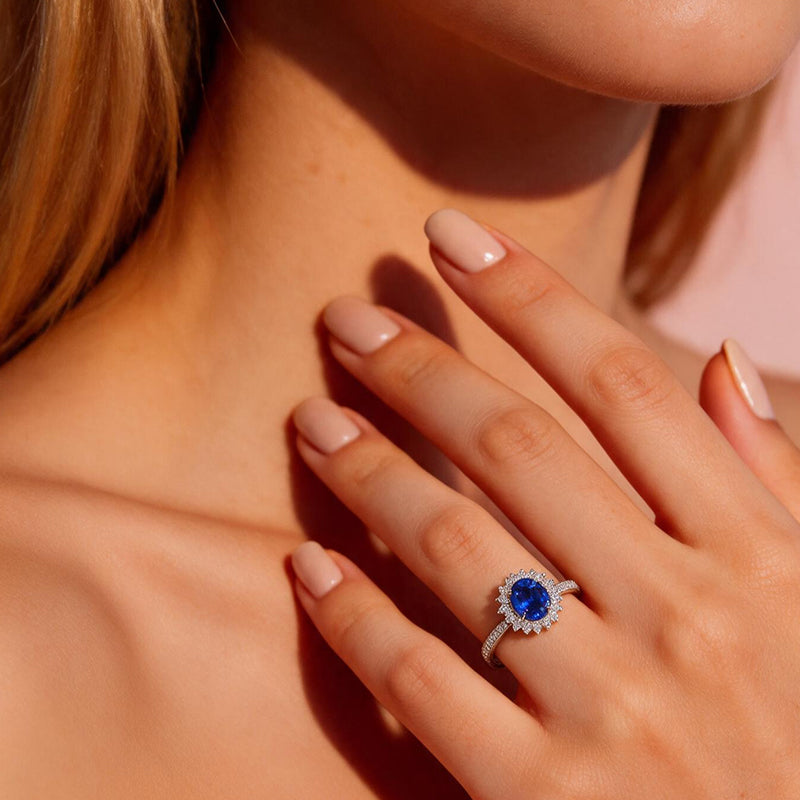 Azure Crown 2ct Oval Sapphire Diamond Ring