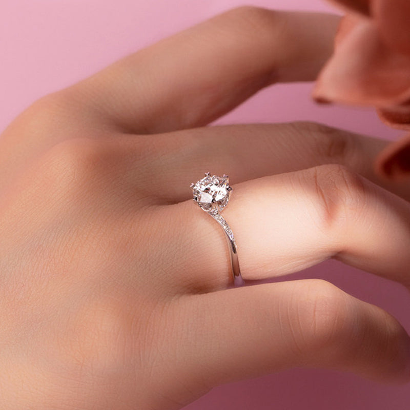 Heart's Embrace Twisted Band Round Lab-Grown Diamond Engagement Ring