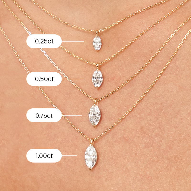 The Line Marquise Diamond Pendant Necklace