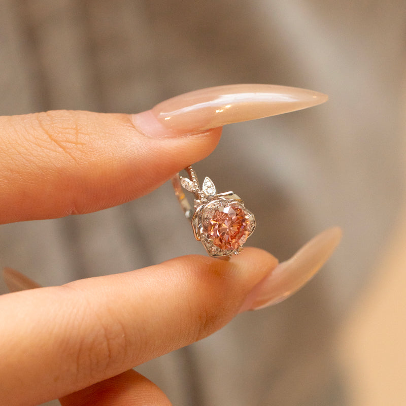 Rose Marguerite Round Modified Lab-Grown Diamond Engagement Ring
