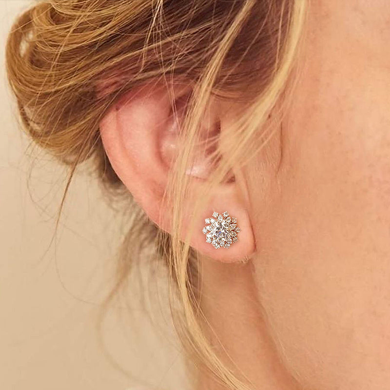 Frost Blossom Round Lab-Grown Diamond stud earrings