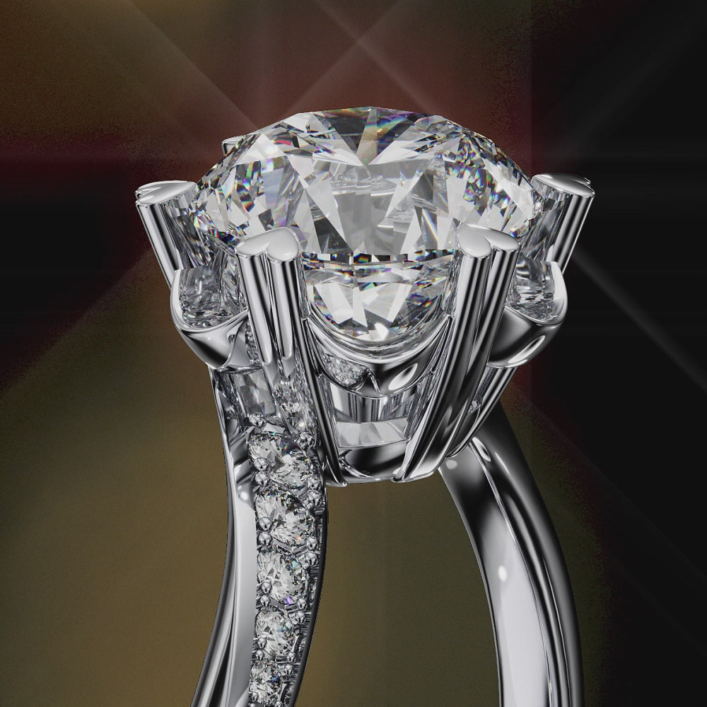 Heart's Embrace Twisted Band Round Lab-Grown Diamond Engagement Ring