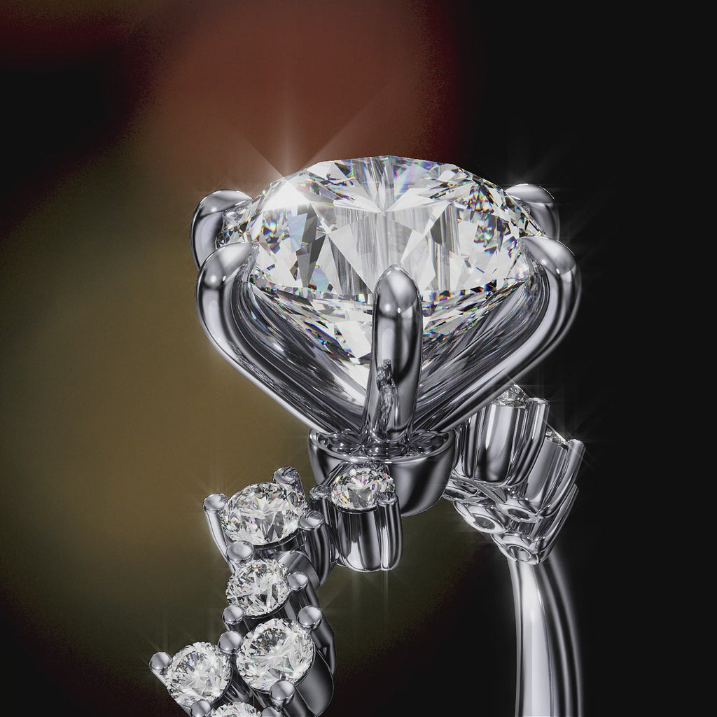 Starry Night Round Lab-Grown Diamond Engagement Ring — Ready to Ship